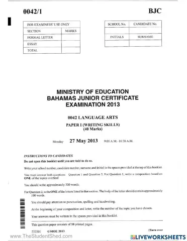 English BJC Composition
