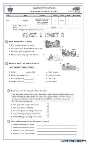 Quiz Unit 3