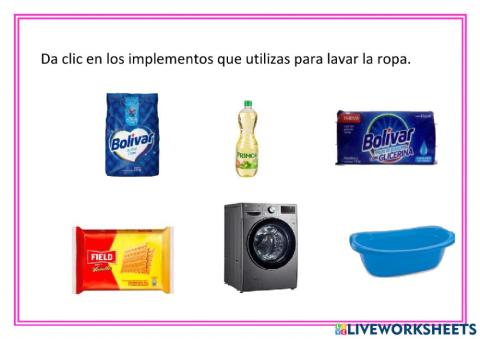 Implementos para lavar la ropa sucia
