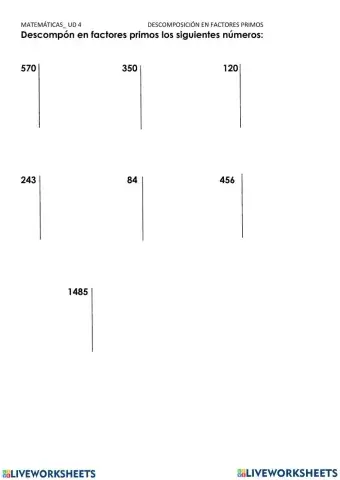 Descomponer en factores primos