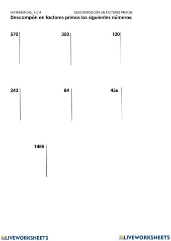 Descomponer en factores primos