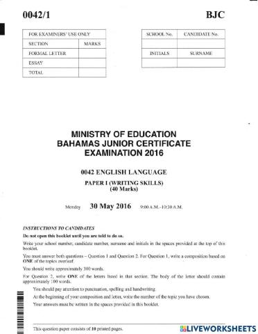 English BJC Composition