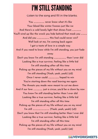Song: I'm still standing