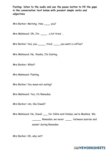 Listening to verbs and adjectives