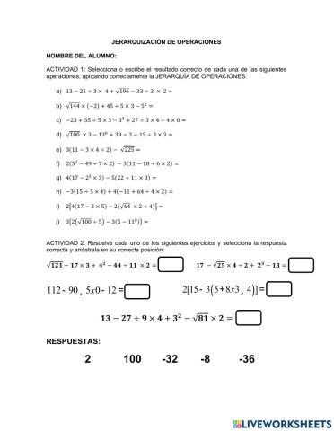 Jerarquización de operaciones