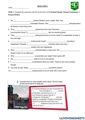 Verbs and vocabulary