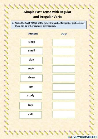 Regular and irregular verbs