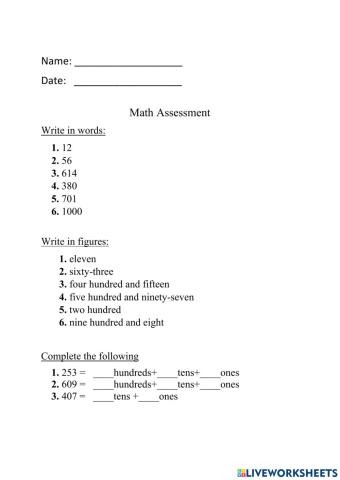 Math Assessment