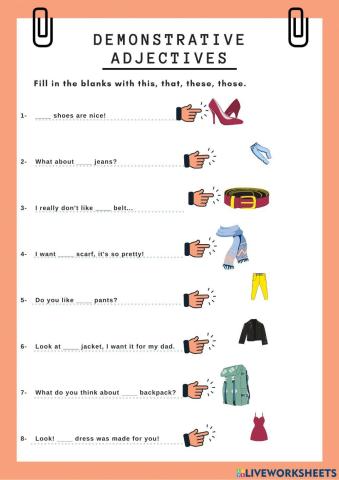 Demonstrative Adjectives