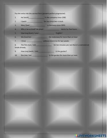 Present perfect progressive