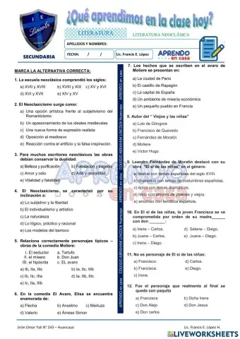 Prac. Lit. del Neoclasicismo