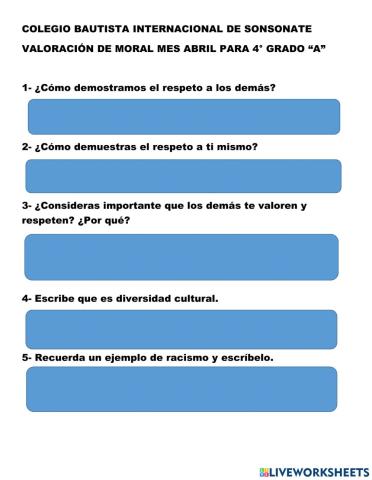 Valoración Moral abril