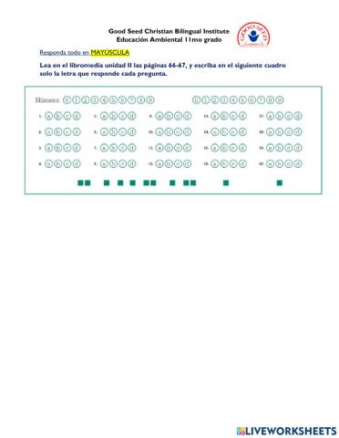 Evaluación sumativa p. 66-67