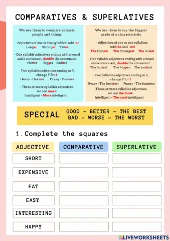 Comparatives English Zone gt