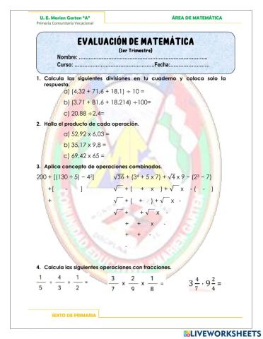 Evaluación matemática