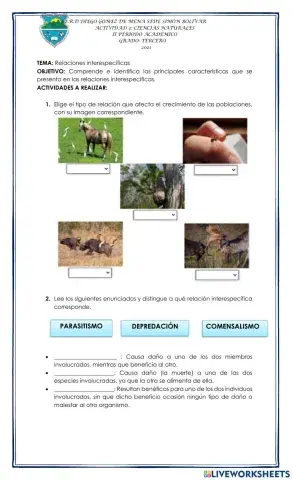 Relaciones entre seres vivos