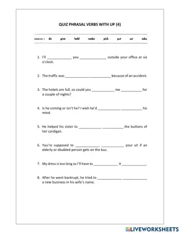 Phrasal Verbs with UP