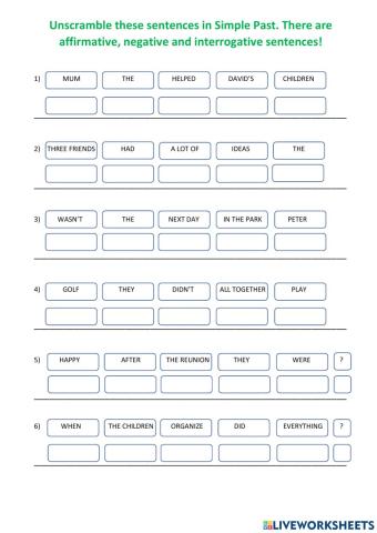 Unscrumble 02 - Past Simple