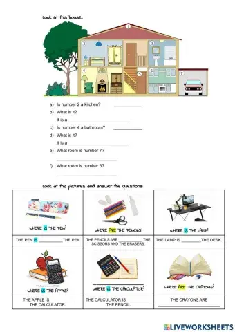 Parts of the house + prepositions