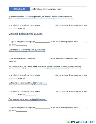 Les fonctions des groupes de mots