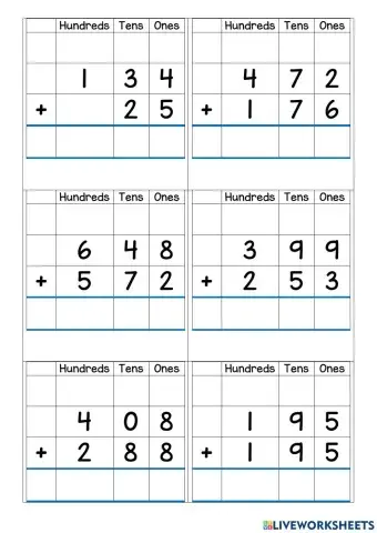 Addition with regrouping