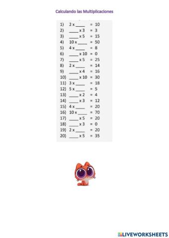 Calcular multiplicaciones