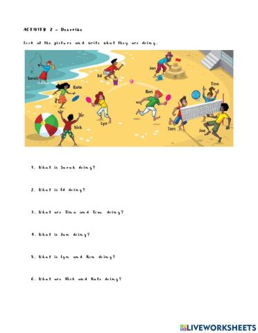 Unit 6 Tiger Time At the beach