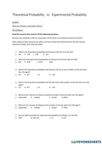 Probability Multiple Choice