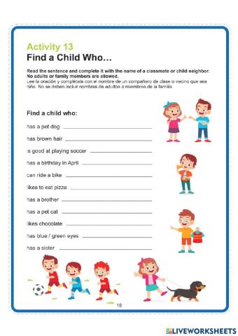 Find a Child Who…