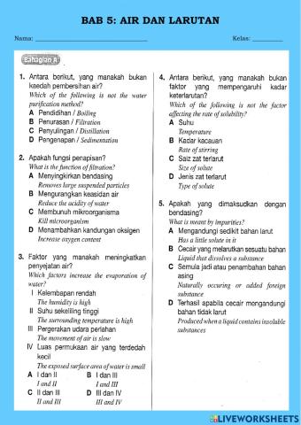Bab 5: Air dan Larutan