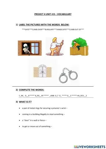 Project 4 unit 4 b vocabulary