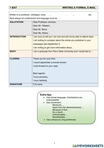 Writing a formal mail basic tips
