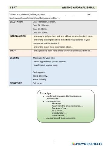 Writing a formal mail basic tips