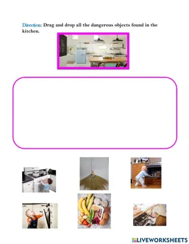 Dangerous objects in the kitchen