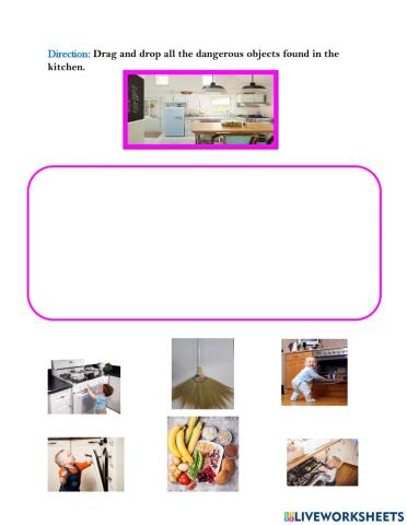 Dangerous objects in the kitchen