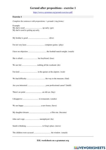 Gerunds and Prepositions