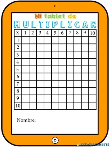 Tabla de multiplicar