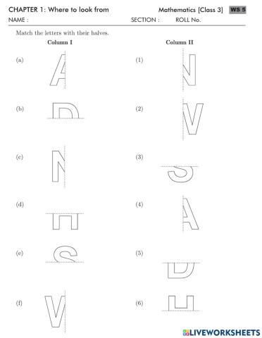 Mirror halves alphabets