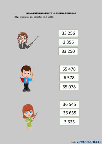 Lectura de decenas de millar