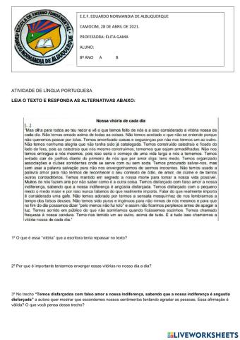 Atividade de Português