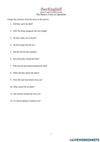 Active to Passive voice conversions