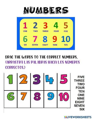 Numbers from 1 to 10