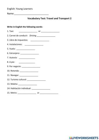 Travel and transport 2