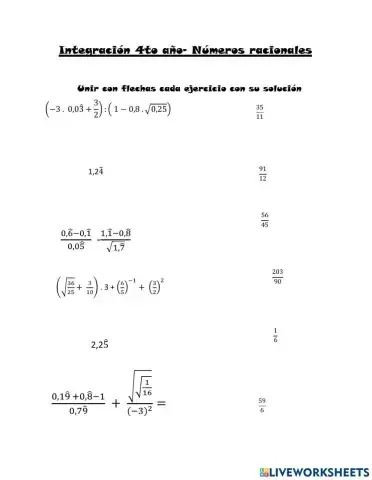 Operaciones Combinadas con Racionales