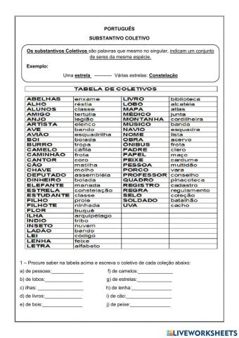 Substantivo Coletivo