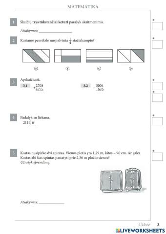 Įvairūs uždaviniai