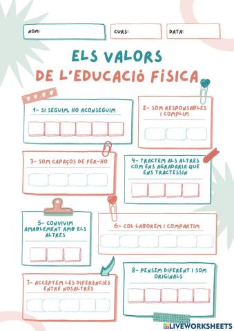 Els valors a l'educació física
