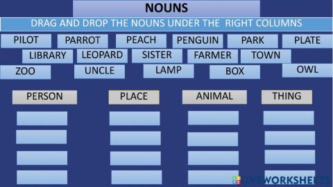 Nouns categorisation