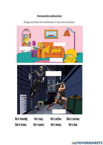 Personality adjectives