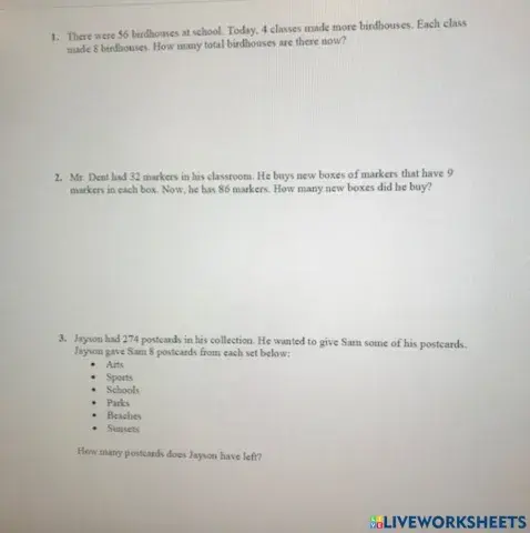 Two Step Word Problems